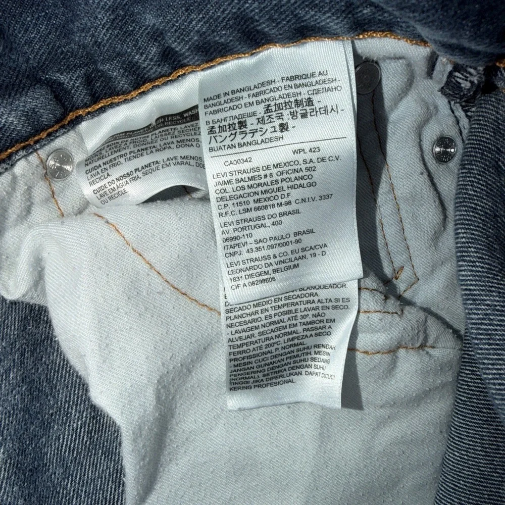 Levi's Levis 514 Straight Fit 30x32 Mid Rise Faded Blue Denim Jeans Mens Red Tab